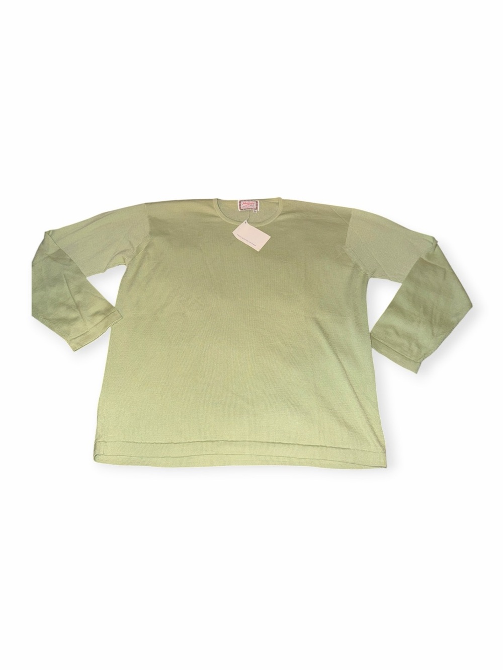 NWT John Laing Scotland Cashmere Silk Sweater Sage Green Eau De Nil Size 48 XL